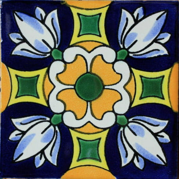 4.2x4.2 Cotton Santa Barbara Mexican Tile, Set of 9 pcs