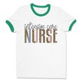 thumbnail image 1 of Intensive Care Nurse Ringer Tee Shirt Unisex Medium White/Kelly Green, 1 of 5