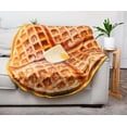 thumbnail image 3 of Manta redonda Toynk Waffle de forro polar, 150 cm, poliéster, 3 of 7