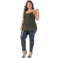 thumbnail image 3 of DARING DIVA Women's Plus Sequin Glitter Cami Sleeveless Party Tank Top 1X Gold, 3 of 6