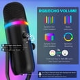 thumbnail image 6 of ZealSound Podcast Microphone for PC/Mac/iPhone – USB Studio Mic with Noise Cancellation, RGB Lighting, Mute, Gain, Monitoring & Echo, Boom Arm & Pop Filter, Streaming, Recording, TikTok, YouTube, 6 of 9