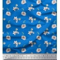 thumbnail image 1 of Soimoi Blue Cotton Duck Fabric Leaves & Freesia Floral Printed Craft Fabric by the Yard 44 Inch Wide, 1 of 3