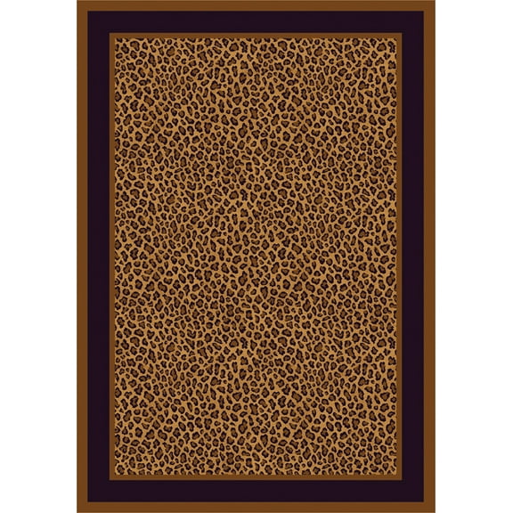 Milliken Yellow Bordered Door Mat Zimbala Leopard - Aprx 2' 8" x 3' 10"