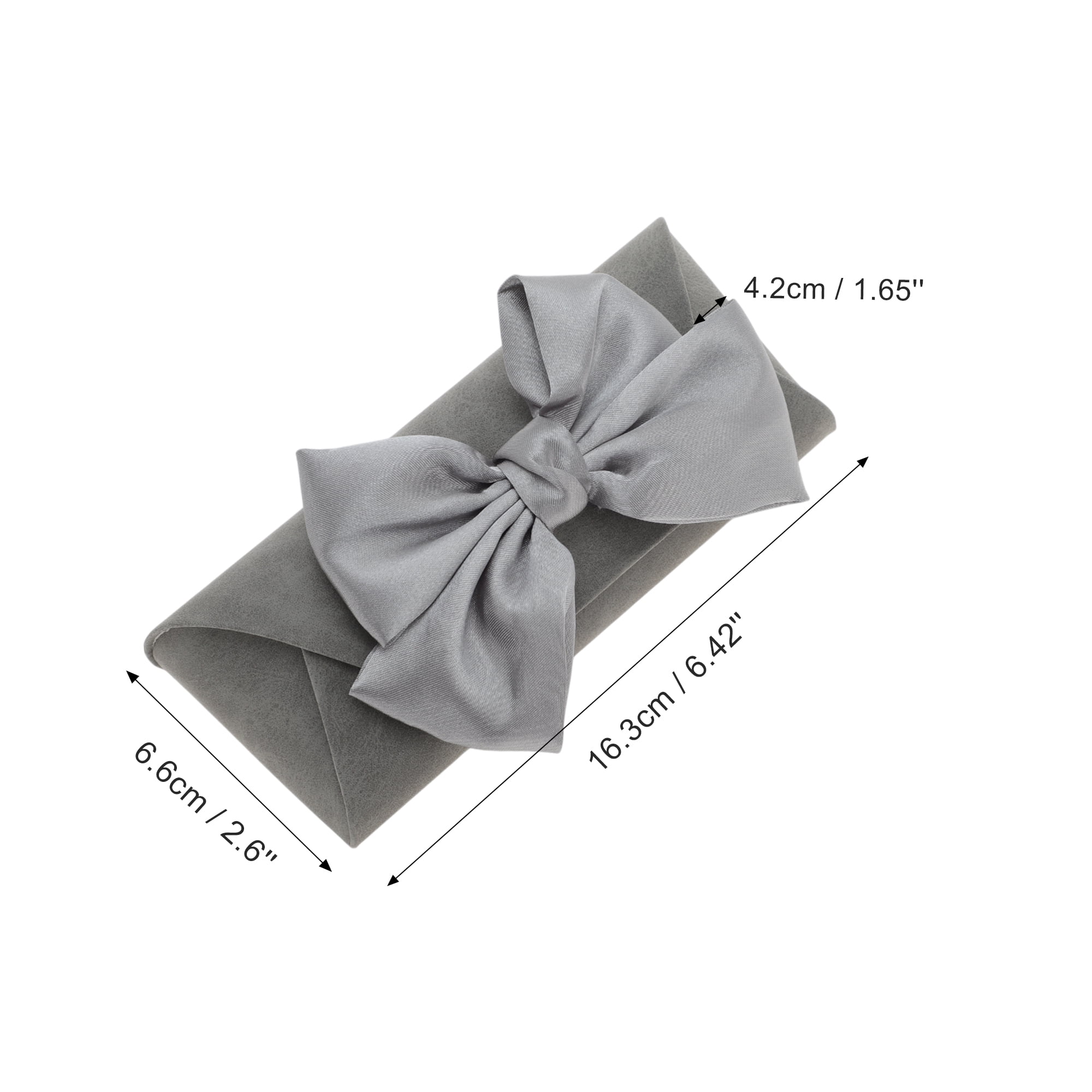 Unique Bargains Bow Eyeglasses Case Portable Eyeglasses Storage 1 Pc Gray