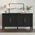 thumbnail image 4 of May in Color 58" Wood Buffet Cabinet, Mid-Century Modern Console Cabinet, with 4 Door & Media Storage, for Entryway, Living Room, Dining Room, Bedroom, Black, 4 of 10