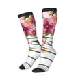 thumbnail image 2 of Balery Bird and Floral Printed Novelty Socks Men's Women's Crew Socks Sports Socks Knee High Socks Cotton Socks Quirky and Cool Socks, 2 of 9