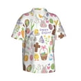 thumbnail image 2 of Easygdp Happy Easter1 Men's Hawaiian Shirts Print Lapel Short Sleeve for Beach, vacation, party, casual occasions - 3X-Large, 2 of 9
