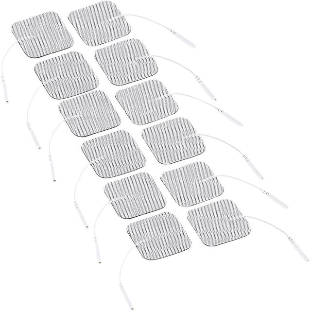 Electrodos de decenas: conjunto de 3 almohadillas de electrodos compatibles con dispositivos de estimulación de corriente, 5x5 cm, cada conjunto de 4 (decenas de almohadillas) Afortunado Sencillez