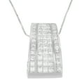 thumbnail image 2 of 18K White Gold 2.84 CTTW Princess and Round Cut Banded Diamond Pendant Necklace (H-I, SI1-SI2), 2 of 5