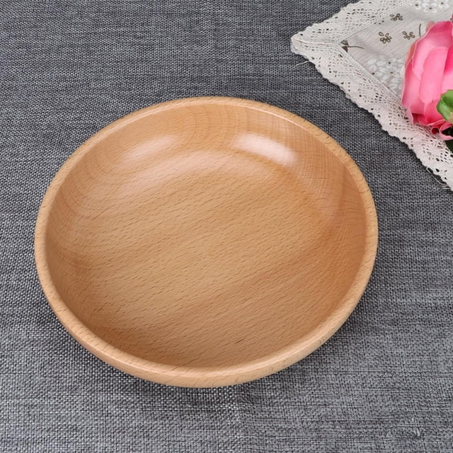 Bandeja de Madera Jadeshay Bandeja redonda de Madera para servir te Tamaño 20 cm