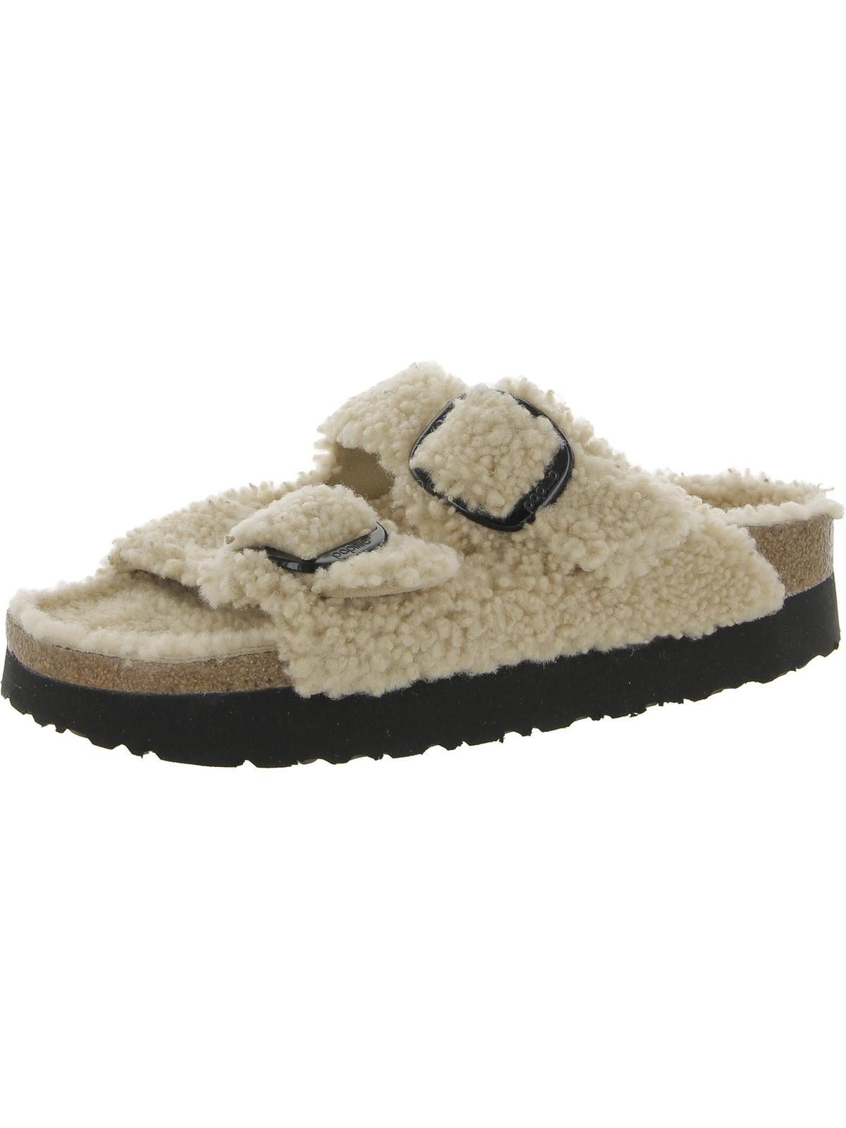 Papillio Womens Arizona Big Buckle Pap Shearling Lamb Buckle Slide 