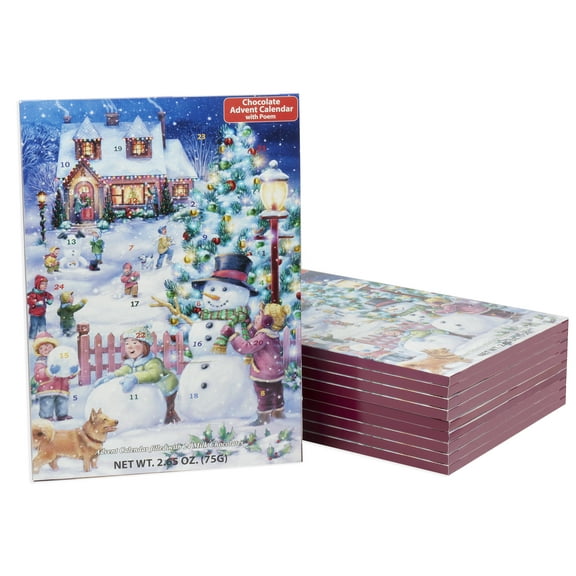 Set of 10 Snowman Celebration Chocolate Advent Calendar