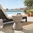 thumbnail image 3 of Light Grey Magnesium Oxide Side Table Modern Outdoor Accent Table, 3 of 8