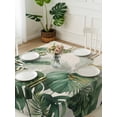 thumbnail image 3 of Palm Leaves Tropical Suqare Tablecloth - 54 x 54 Inch, Green Botanical Summer Linen Waterproof & StainResistant Tablecloth, Washable Oil-proof Table Cover for Dining/Party/Wedding/Camping/Buffet, 3 of 9