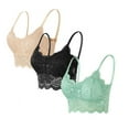 thumbnail image 1 of Xmarks 3 Pcs Lace Bralette for Women, Lace Bralette Padded Lace Bandeau Bra with Straps for Women Girls, 1 of 7