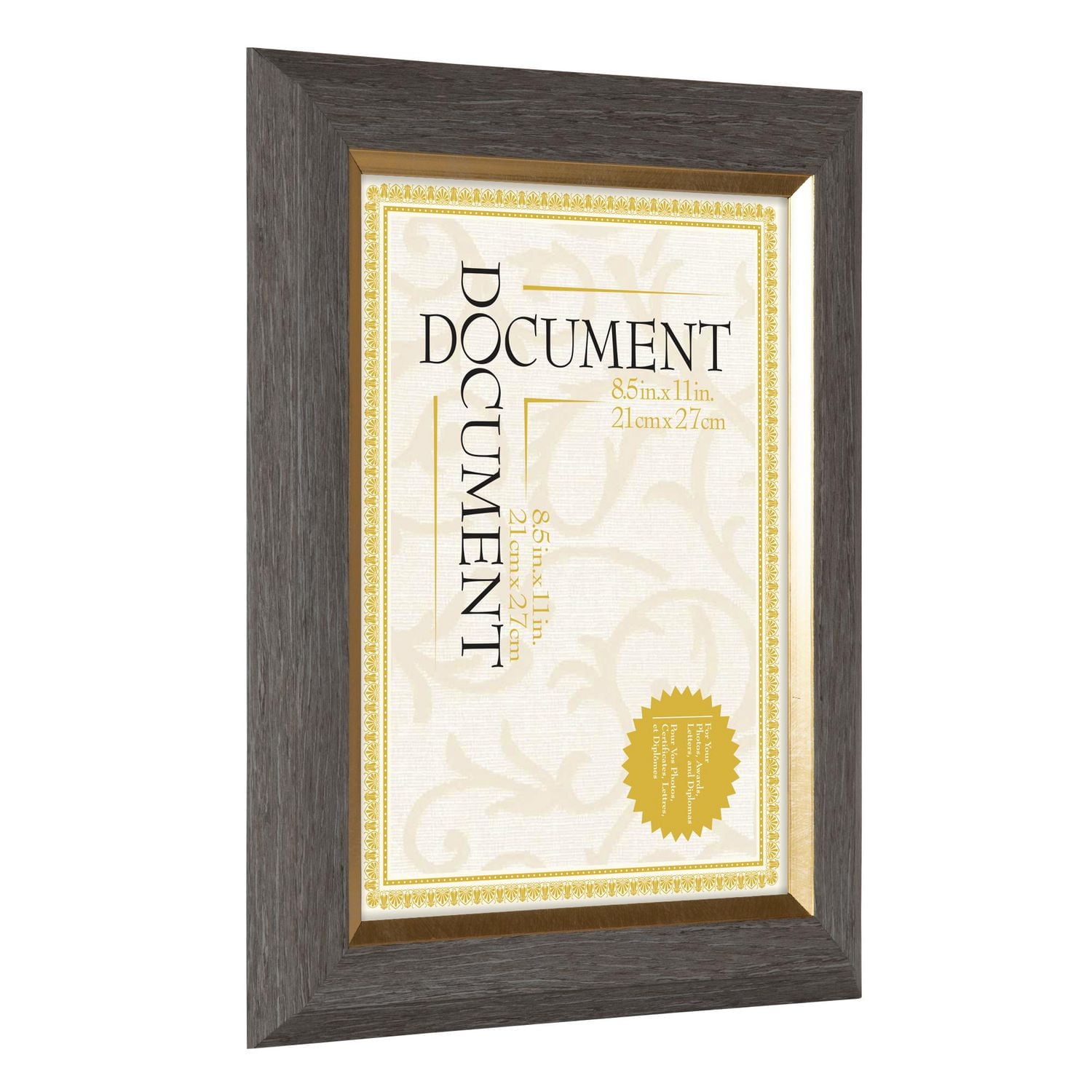 hometrends Duchesne Grey Document Frame, 8.5" x 11"