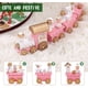 thumbnail image 3 of Tren de madera navideño con rieles, tren de las maravillas invernales, mini tren, juego de decoración para fiesta navideña debajo del árbol de Navidad, decoraciones de color rosa, 3 of 4