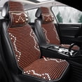 thumbnail image 2 of 1 funda de asiento de coche fresca de verano con cuentas de madera de arce natural, cojín de asiento de coche, alfombrilla de asiento impermeable y transpirable para el medio ambiente, 2 of 5