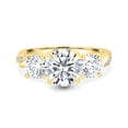 thumbnail image 3 of ESTE ORIGIN 2.00 Ct Round Cut Lab-Grown Diamond Trilogy Engagement Ring – Twisted Pavé Band, Trellis Setting in 14K Yellow Gold for Women, 3 of 7