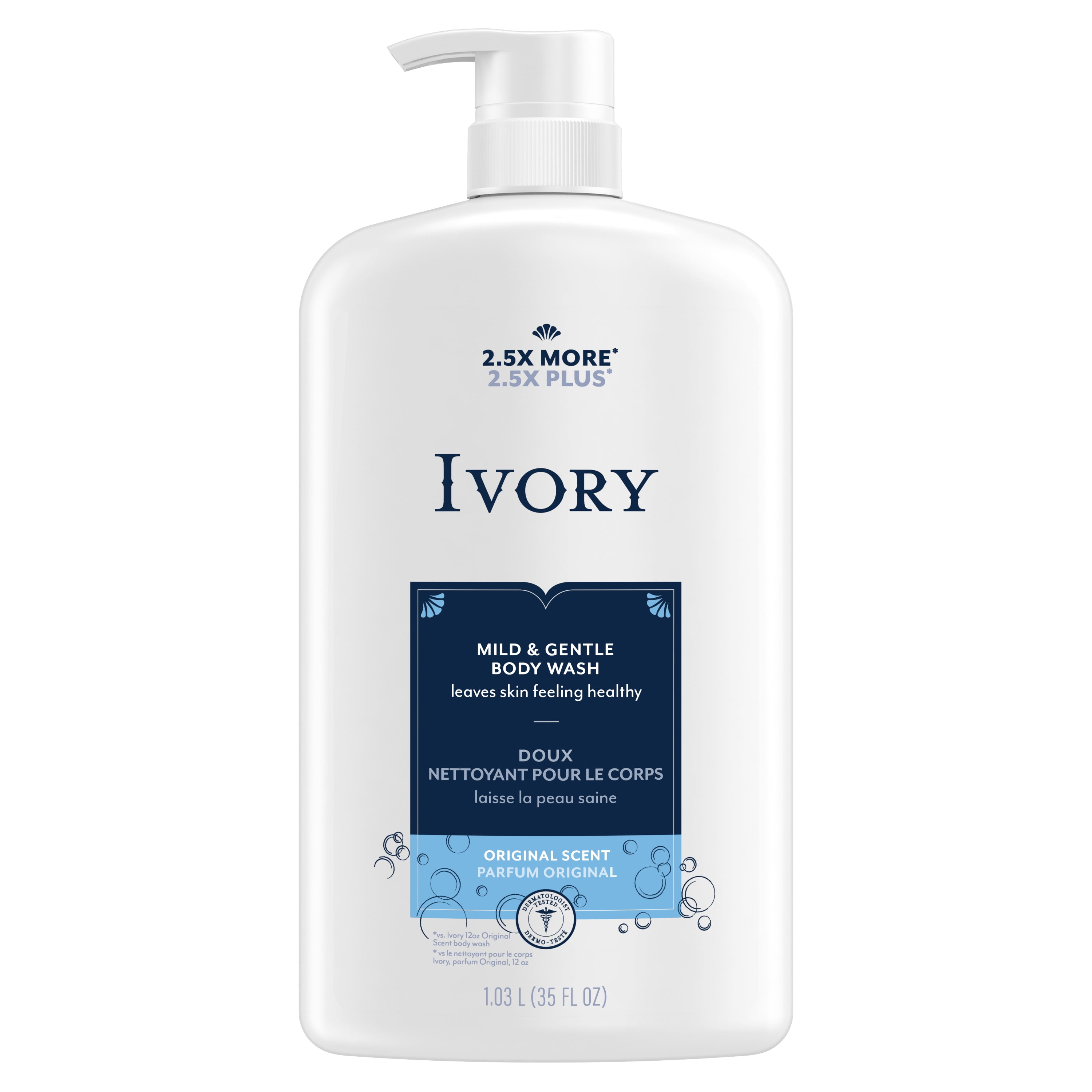 Ivory Mild and Gentle Body Wash, Original Scent, 35 oz