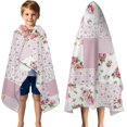 thumbnail image 3 of Pioneer Flower Floral Print Pattern Hooded Bath Towel，50"x30" for Ages 3 To 12 Kids, Quick Dry Lightweight Soft Microfiber Hood Beach Towel Cover Up for Kids, 3 of 7