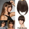 thumbnail image 5 of Benehair Clip in Fringe Hair Extensions as Humam Neat Bangs Thick Hairpiece 6" Dark Brown, 5 of 9
