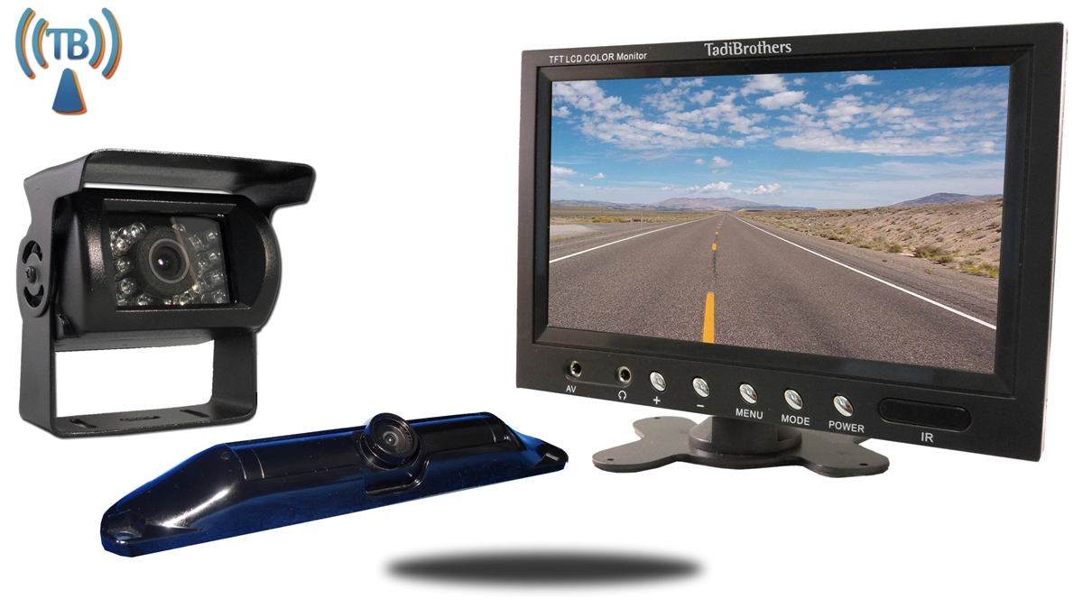 Tadibrothers 5th Wheel Wireless Backup Camera System with a 7 Inch Monitor and 2 Backup Cameras