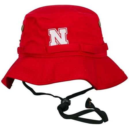 Men's Top of the World Red Nebraska Huskers Angler Washed Bucket Hat
