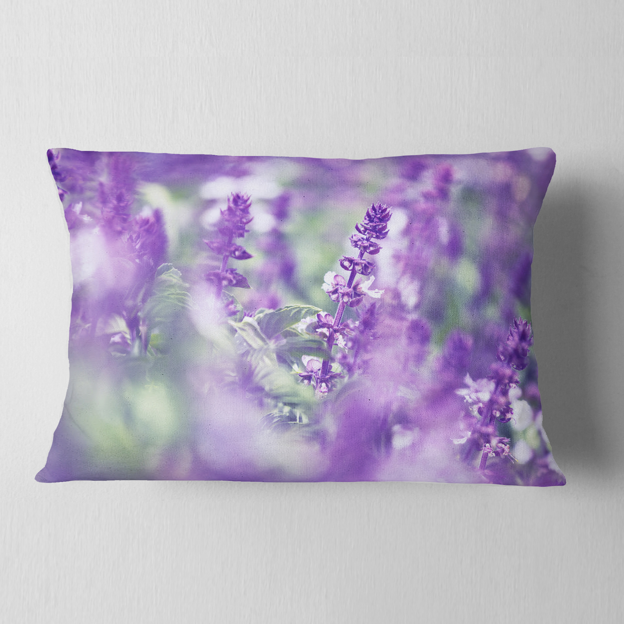 Designart 12" x 20" Purple Polyester Throw Pillow