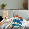 thumbnail image 3 of James Soft Flannel Fleece Throw Blanket, Surprise Party Themed Cheery Letters of a Popular Male Name Birthday Celebration, Cozy Plush for Indoor and Outdoor Use, 60" x 80", Multicolor, by Ambesonne, 3 of 5