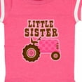 thumbnail image 4 of Inktastic Pink Tractor Little Sister Girls Baby Bodysuit, 4 of 5