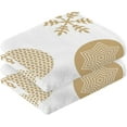 thumbnail image 2 of SKYSONIC 16"x28" Face Hand Towel Set, Christmas Pattern Trendy Golden Snowflakes Cotton Washcloths, Quick-Dry Highly Absorbent Bath Towels 2 PCS for Bathroom Ktichen Travel SPA Gym, 2 of 7
