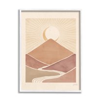 Stupell Industries Boho Desert Crescent Moon Vintage Mountain River Landscape, 11 x 14,Design by Janelle Penner