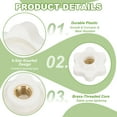 thumbnail image 3 of Uxcell Clamping Nuts Knob Plastic Screw-On Brass Star Knobs Knurled Female Threaded Hexagon Head M6 x 1" (20 Pack, White), 3 of 7