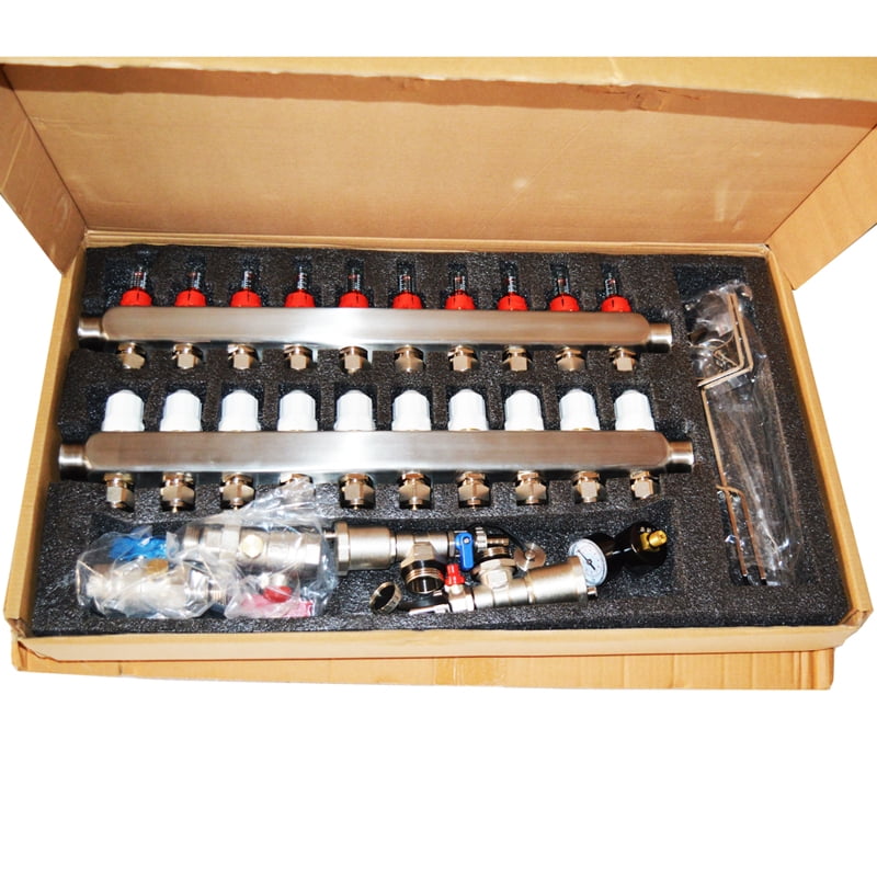 INTSUPERMAI Floor Heating Water Distributor PEX Radiant Floor Heating Manifold Set Stainless
