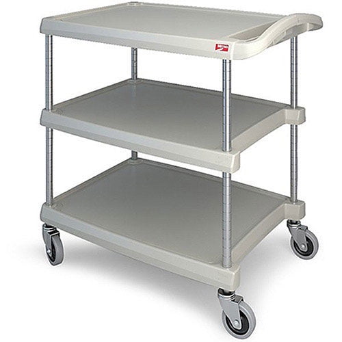 Metro 7892426 Utility Cart with Chrome Posts, 3 Shelf - Gray - 34.37 x 23.43 in.