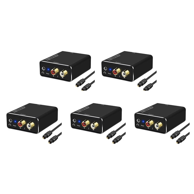 5X Digital to Analog Audio Converter, Digital SPDIF Optical to Analog L/R & 3.5Mm AUX Stereo Audio Adapter