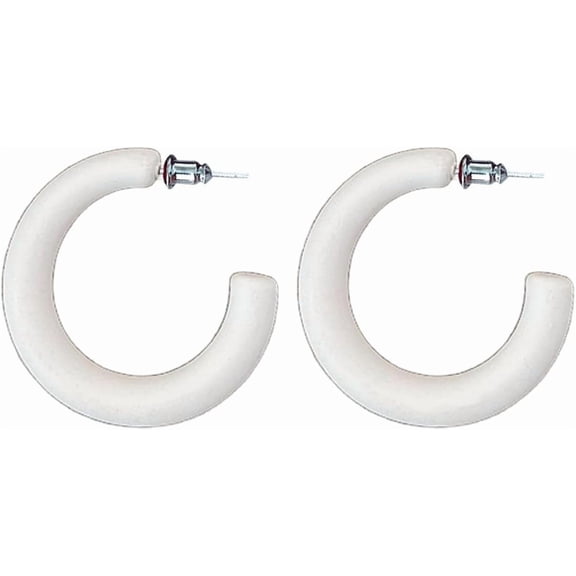 Minimalist Half Huggie Hoop Earrings for Women Acrylic Lightweight Chunky C Shaped Open Hoops Round Tube Stud Earrings Fashion Vintage Y2K Holiday Party Jewelry for Mother