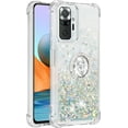 thumbnail image 3 of Case for Xiaomi Redmi Note 10 Pro/Note 10 Pro Max with Creativity Clear Quicksand Glitter Flowing Floating Soft w/Stand Bling Diamond Sparkle Phone Cover for Redmi Note 10 Pro  Silver, 3 of 14