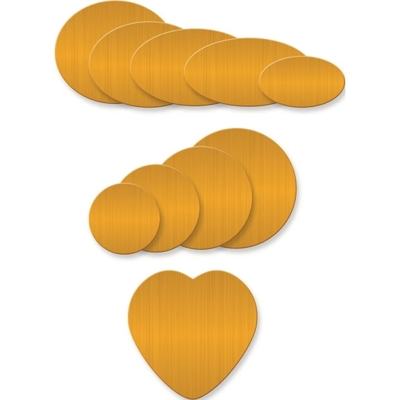 Assortment of Satin Brass Plates-1 of each size-Set of 10 (0.25mm wide)