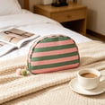 thumbnail image 6 of Hanging Toiletry Bag, Striped Waterproof Cosmetic Bag – Portable Makeup Pouch with Handle, Pink Travel Bag for Girls, Overnight Trip, Sleepover, Vacation, College Dorm & Tea Party (A), 6 of 8