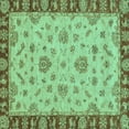 thumbnail image 1 of Ahgly Company Indoor Square Abstract Turquoise Blue Modern Area Rugs, 3' Square, 1 of 4