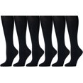 thumbnail image 4 of Yacht & Smith 6 Pairs of Women's Cotton Knee High Socks, Solid Colors Stylish Boot Sock, Navy Blue, 4 of 4