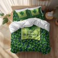 thumbnail image 2 of St. Patrick's Day Twin Size Comforter Set, Spring Gradient Green Shamrocks Flag Navy Blue Bedding for All Seasons, 4 Pcs Bed Set, 1 Quiltcover (68"x86") ,1Sheet(67"x116"), 2Pillowcases (30"x20"), 2 of 12