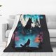 thumbnail image 1 of Balery Artistic Moon Valley Wolf Manta de Felpa Suave y Acogedora – Cobija de Franela Aterciopelada para Cama, Lavable y Cálida para Sofá, Mascotas, Transpirable-60"x50", 1 of 7