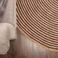 thumbnail image 5 of Jute Round Natural Braided Reversible Area Rug , Eco Friendly Rustic Farmhouse Boho Carpet for Living Room, Bedroom, Kitchen, Dining, Purple, 3 FT, 5 of 5