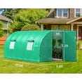thumbnail image 4 of Jocisland 20x10x7.5 ft Heavy Duty Galvanized Steel Frame Greenhouse kit, Reinforced PE Cover & Film Clips, Green, 4 of 7