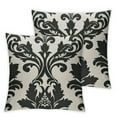 thumbnail image 2 of COMIO Throw Pillow Covers Case Decorative Damask Art Black and Cream Decorative Pillowcase Cushion Cover European Size Double Sided Design Printed,2 pcs White, 2 of 6