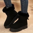 thumbnail image 3 of New Bow-knot Snow Boots Winter Plus Velvet Warm Thick-soled Ankle Boots For Women Simple Daily Leisure Cotton Shoes, 3 of 6