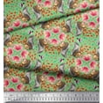 thumbnail image 2 of Soimoi Georgette Viscose Fabric Floral,Hummingbird & Squirrel Animal Printed Craft Fabric by The Yard 42 Inch Wide, 2 of 3